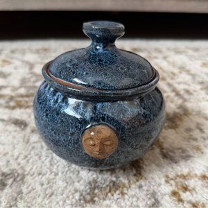 Ceramic Handcrafted Studio Pottery Blue Sun Jar